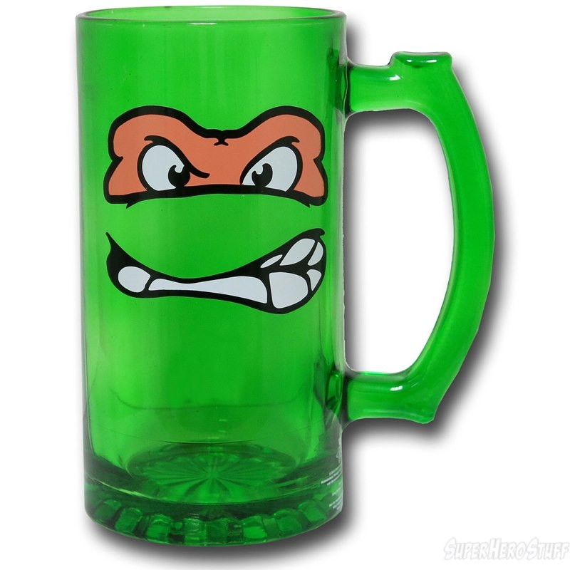 TMNT Growl Green Glass Stein